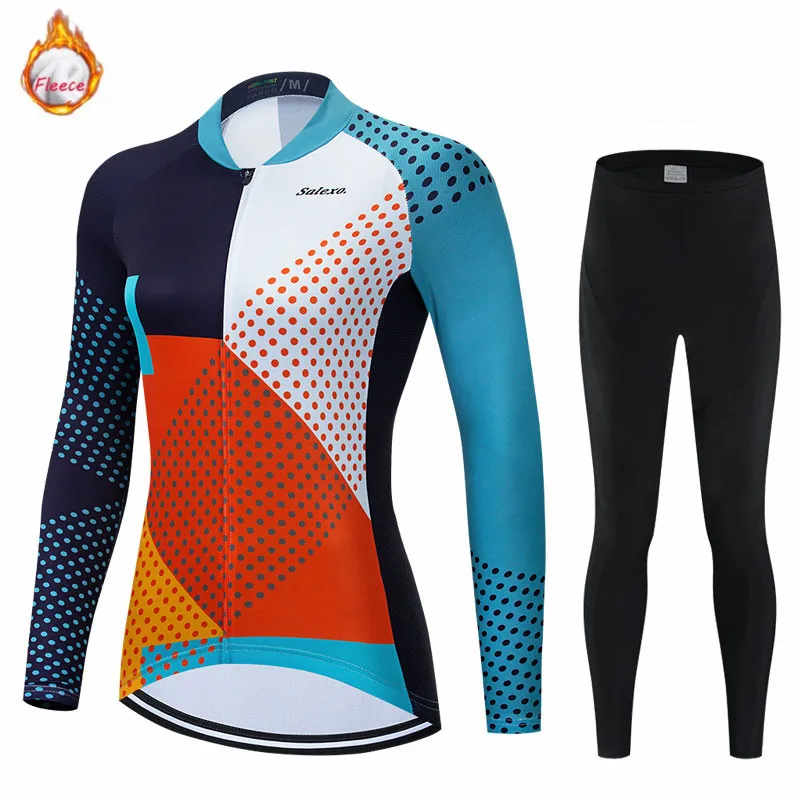 Maglia invernale da donna in pile termico invernale abbigliamento da ciclismo manica lunga maglia da Triathlon Outdoor Riding Bike MTB Clothing