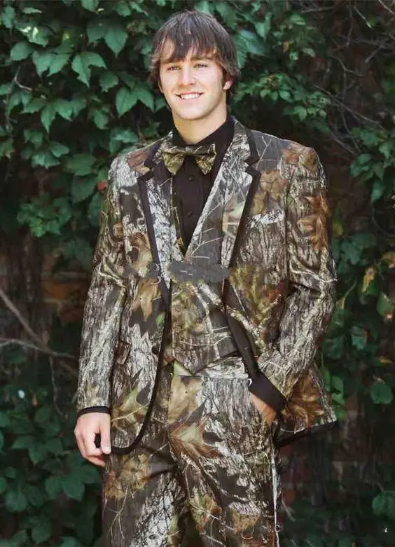 Realtree Camo smoking da sposa Farm Wedding Camouflage Suit Custom Slim Fit Mens blazer Fashion Groom smoking Wear (giacca + pantalone)