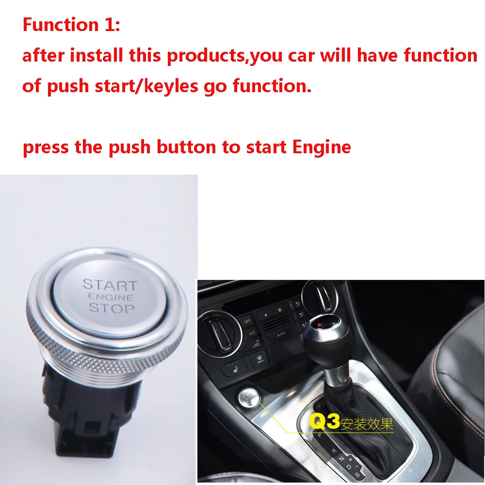 Per il nuovo Audi Q3 2020-2021 auto lifting pulsante Start Stop System motore chiave a distanza Starter Control Keyless Entry Car Part