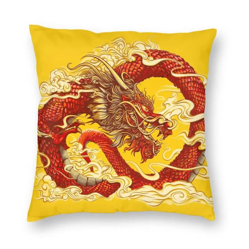 Tradition Asian Dragon Myth Cushion Cover 45x45 Home Decorative Printing Legendary Creature Throw Pillow for Car Double-sided