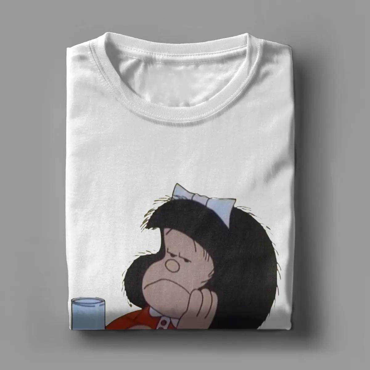 Mafalda Quino Comics T-Shirt for Men Feminist Girls Vintage 100% Cotton Tee Shirt Crewneck Short Sleeve T Shirt Clothing