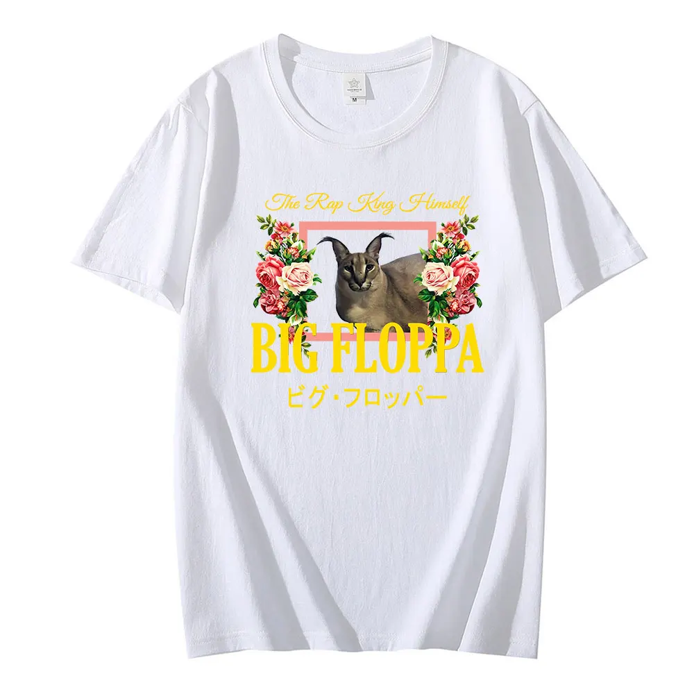 Big Floppa Floral Aesthetic T Shirt 100% Pure Cotton Floppa Big Floppa Meme Floppster New Rapper Big Floppa Meme Gregory The