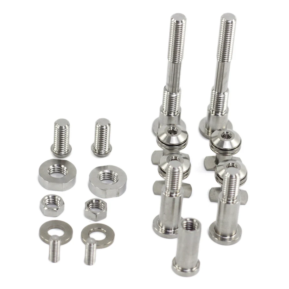 Titanium Alloy Full Set Bolts for Brompton Folding Bike, Caliper Clip, Brake Pad Bolts, Screw Nuts, 46g-Set, Brompton Part, 2018
