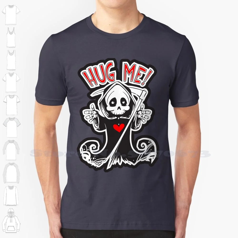 Grim Reaper-Hug Me!-Bright 100% Cotton T-Shirt The Grim Reaper Personalized Of Death The Death Grim Reaper Tea Little Sweet Tod