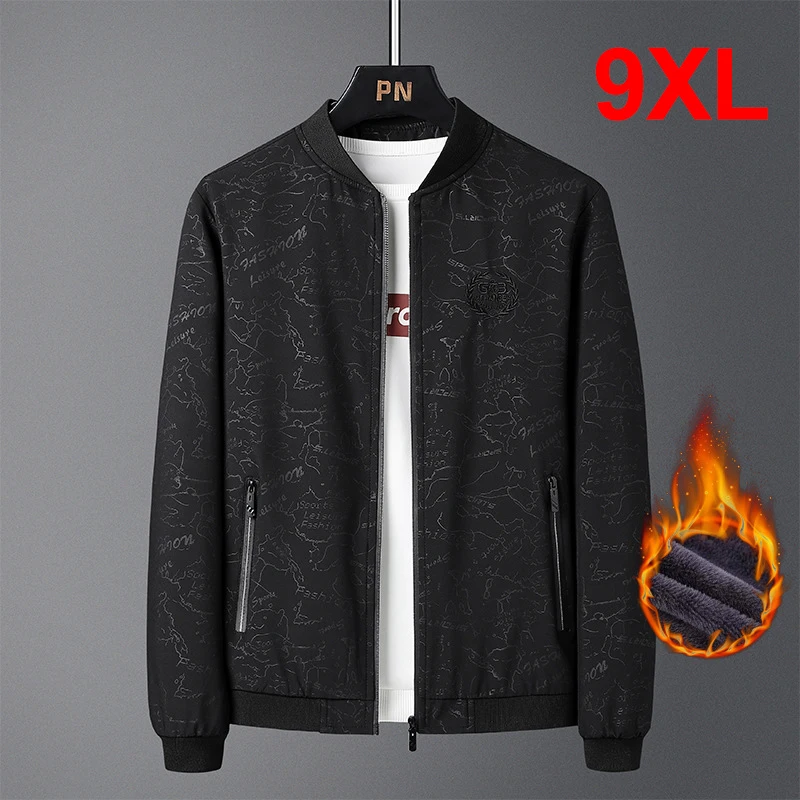 9XL Big Size Jackets Men Oversize Jacket Windbreaker Solid Color Autumn Thick Jacket Coat Casual Fashion Outwear Plus Size HX809