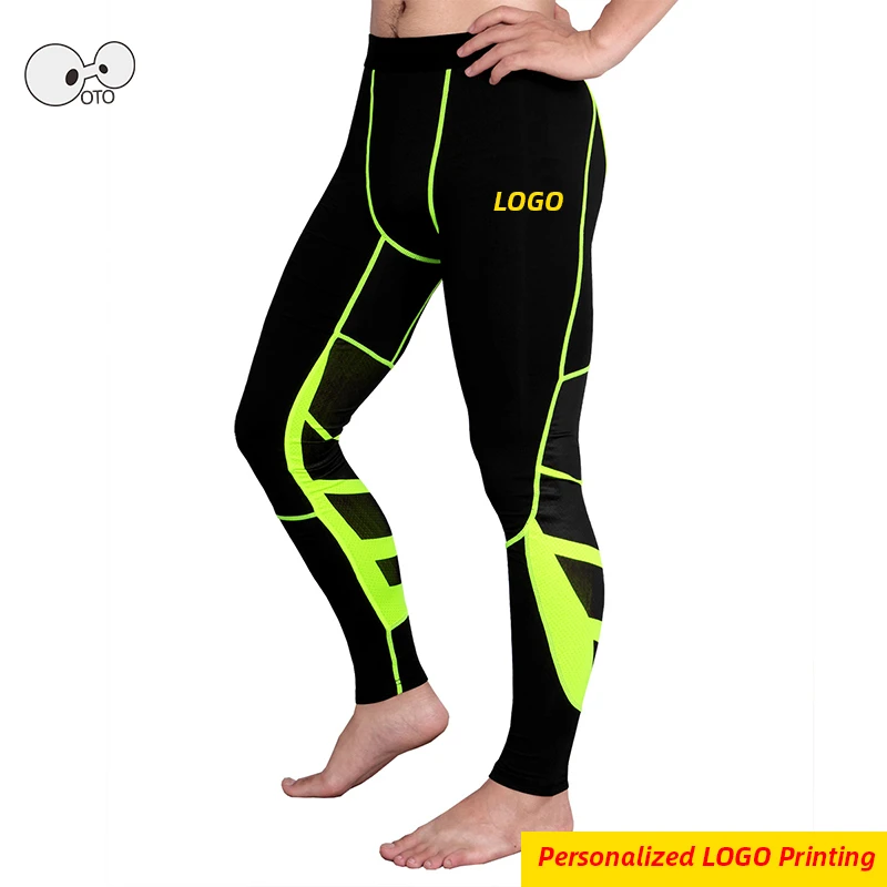 

Personalized LOGO Men Compression Running Leggings Quick Dry Sports Gym Fitness Jogging Pants Workout Training Yoga Bottoms