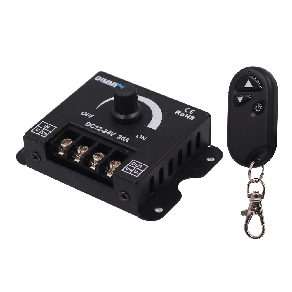 3 Button RF Wireless Remote Controller Keychain Switch DC 12V 24V 4 Channels Dimmer Iron Shell Waterproof Knob Switching Control