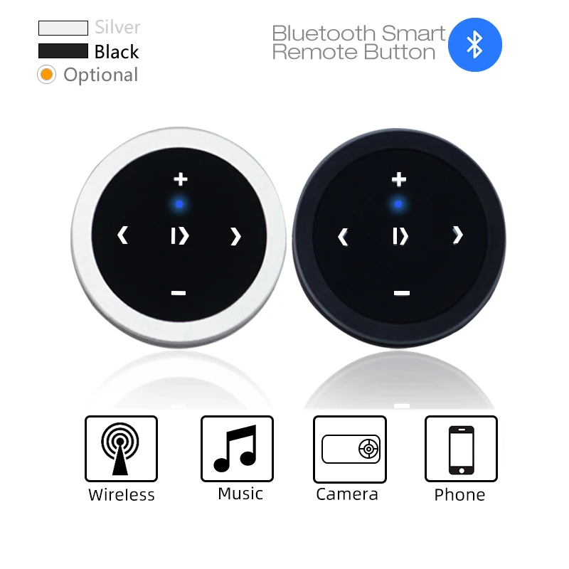 1PC Latest Smart Bluetooth Steering Wheel Remote Control Support Music Play SIRI Camera Selfie For IOS Android Portable Device