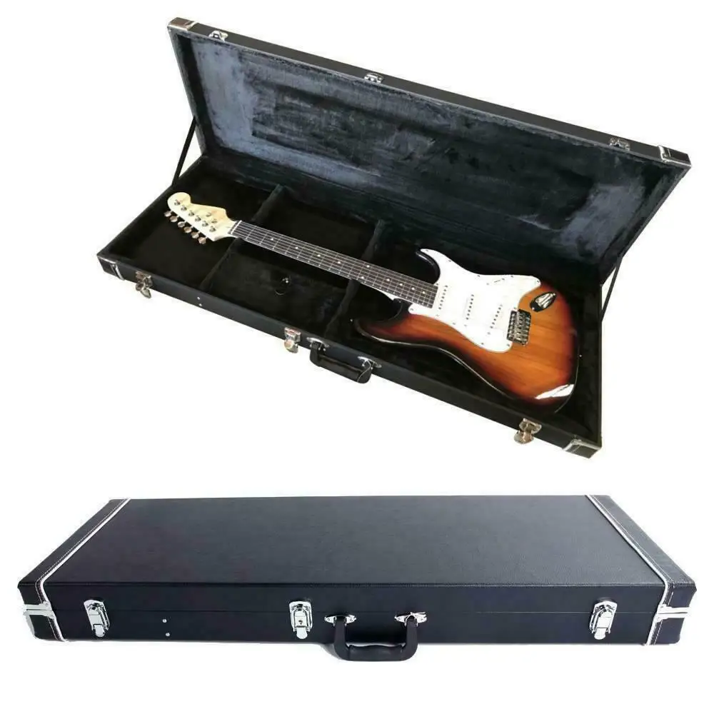 

New Protable Electric Guitar Square Hard Case w/ Silver Hardware and Lock