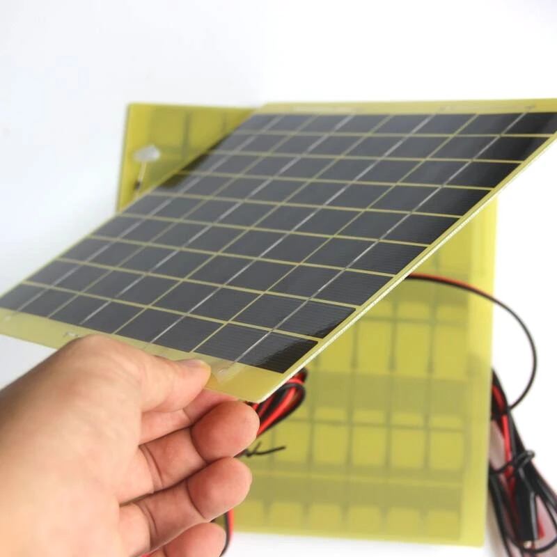 Caricatore portatile da pannello solare da 10 W 18 V con cavo a clip per caricabatteria da motore per auto da 12 V