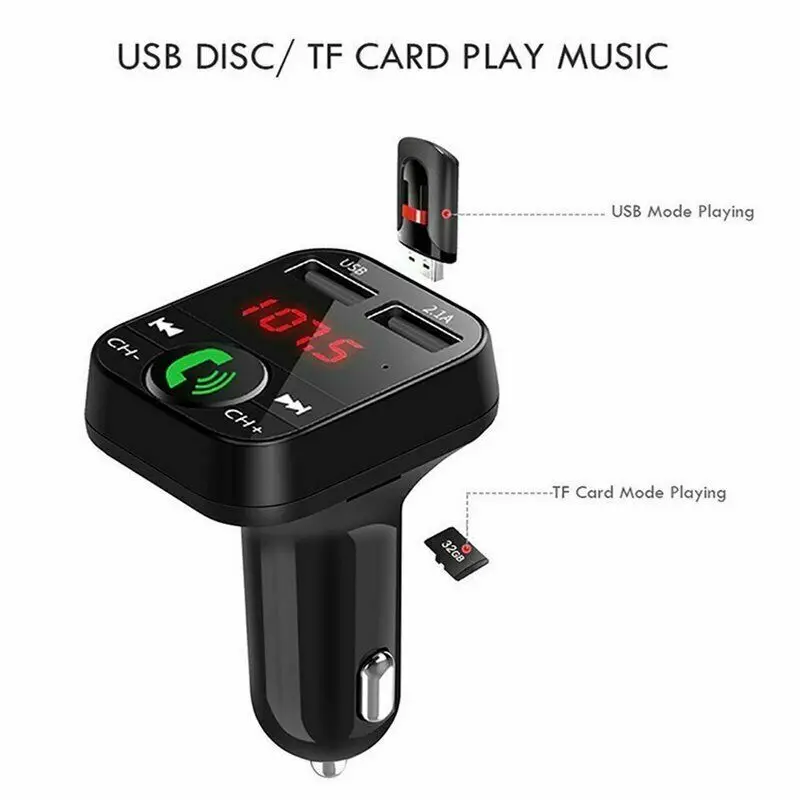 Bluetooth Wireless In Car MP3 FM Transmitter Car Radio Adapter Kit 2 USB Charger