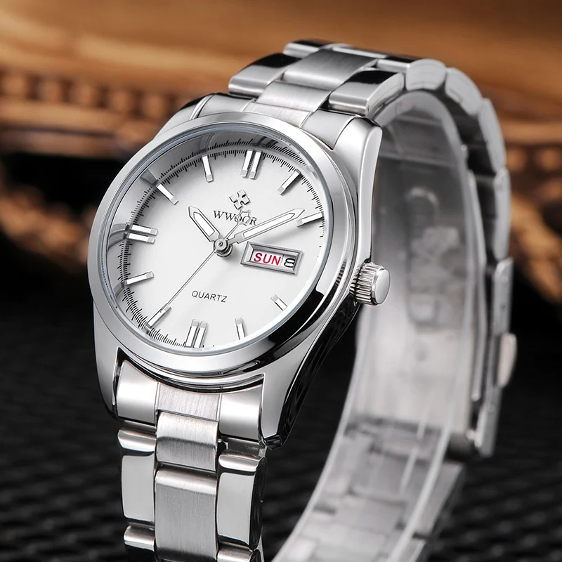 Montre Femme 2024 WWOOR Fashion Ladies Watches Waterproof Quartz Silver Clock Women Automatic Date Dress Wrist Watch Reloj Mujer