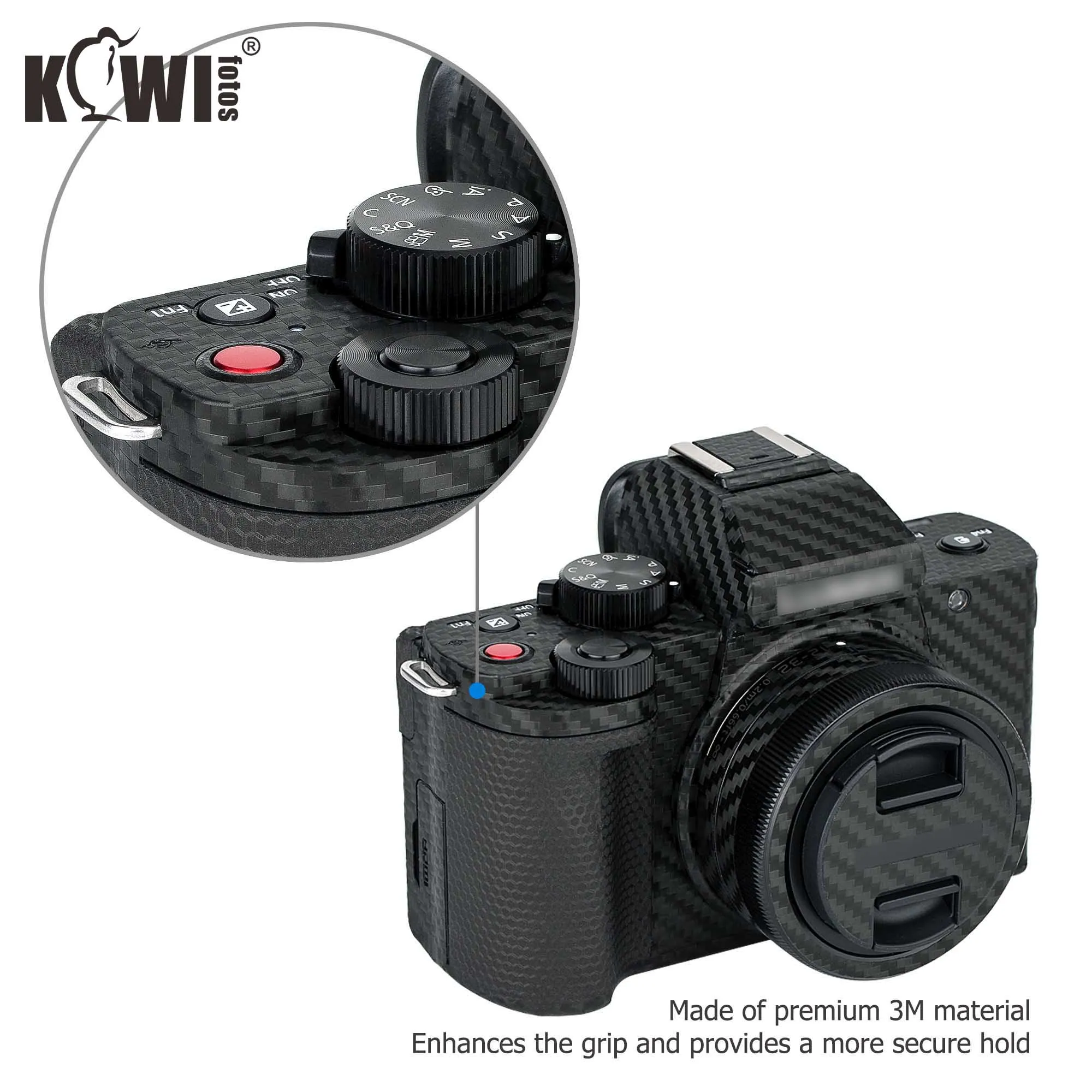 Наклейка на корпус камеры Kiwi с защитой от царапин, защитная пленка, комплект для Panasonic DC-G100/G110, Черная защитная пленка из углеродного волокна