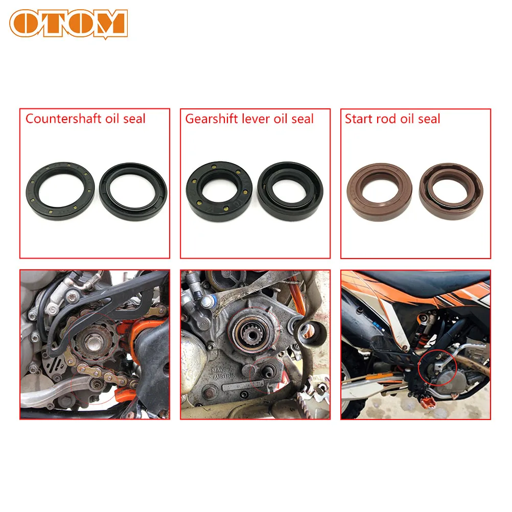 OTOM Motorcycle Complete Engine Oil Seal Rubber Countershaft Gear Shaft Start Rod Motorbike Parts For KTM EXC XC SXF SRM 250-540