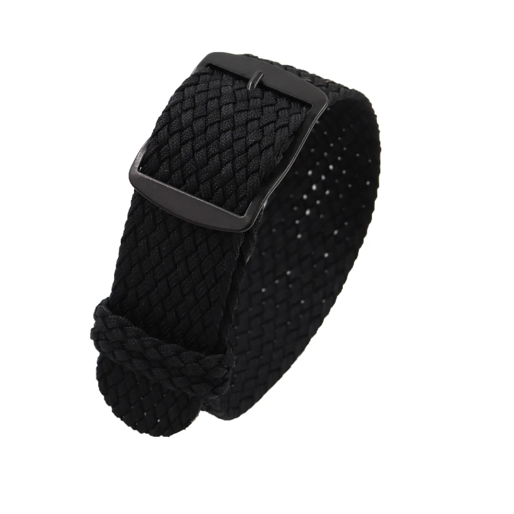 18mm 20mm 22mm Solid color For Perlon Woven Nylon watchbands bracelet fabric Woven Watch Strap Band Black Buckle belt Green Navy