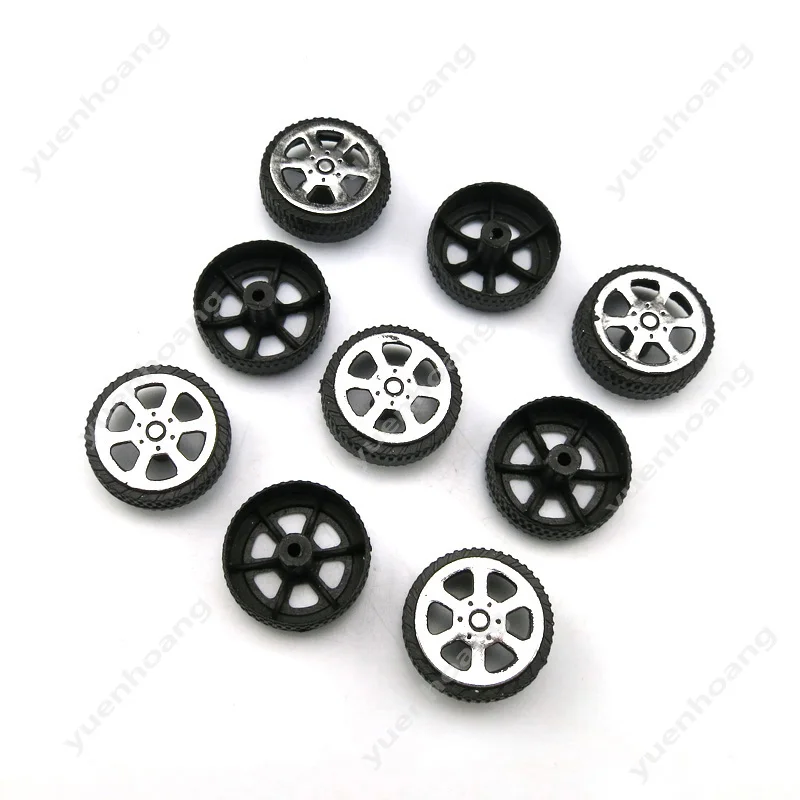 20 pz 1.9*6.7*20mm RC ruote per auto giocattolo 2mm assi pneumatici in plastica pneumatici in miniatura Micro ruota pezzi di ricambio per modello