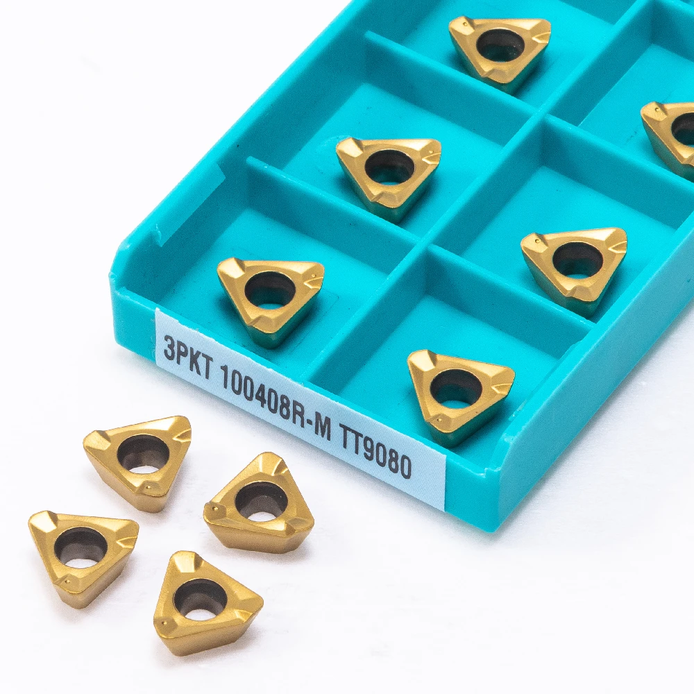 10 pçs 3pkt100408-m tt9080 alta qualidade carboneto cnc fresagem inserções torno indexável peças ferramentas 3pkt 100408r-m torneamento