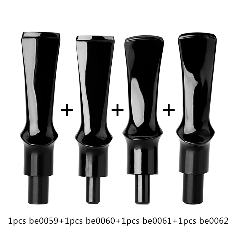 

MUXIANG-Acrylic Mouthpiece for Tobacco, Smoking Pipe Accessories, Bent and Straight, Smoke Stems, be0059-be0062, 4 PCs/Lot