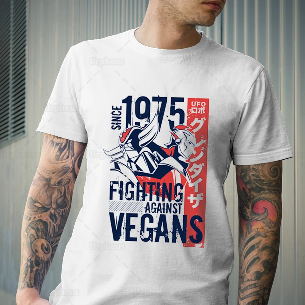Grandizer Vegan Shirt Japanese Anime Goldorak T Shirt Grendizer Ufo Robot Summer Top Tees