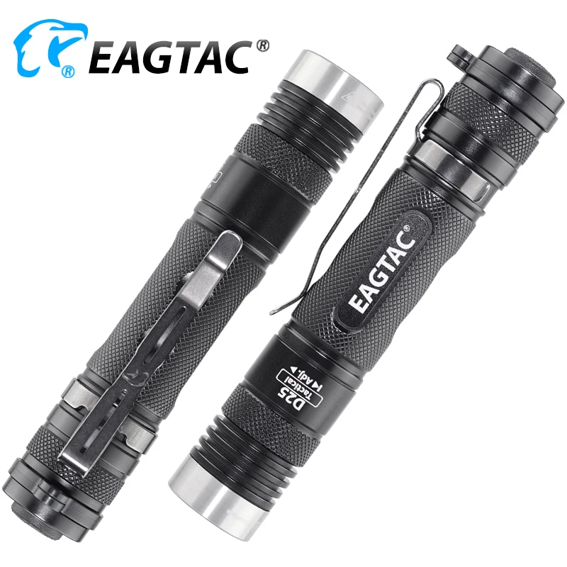 Imagem -04 - Eagtac D25lc2 Tático Lanterna Led 1374 Lumen 2xcr123a 18650 Bateria Tocha Cauda Estroboscópio Caça Pesca Luz