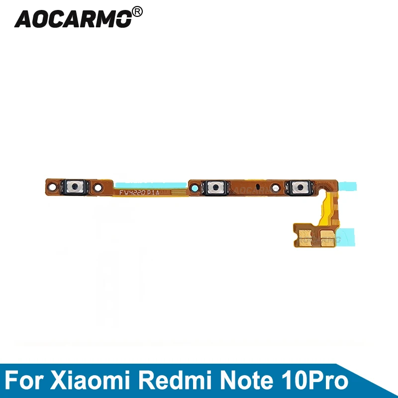 

Aocarmo For Xiaomi Redmi Note 10 Pro Power On Off Volume Buttons Key Flex Cable Repair Replacement Parts