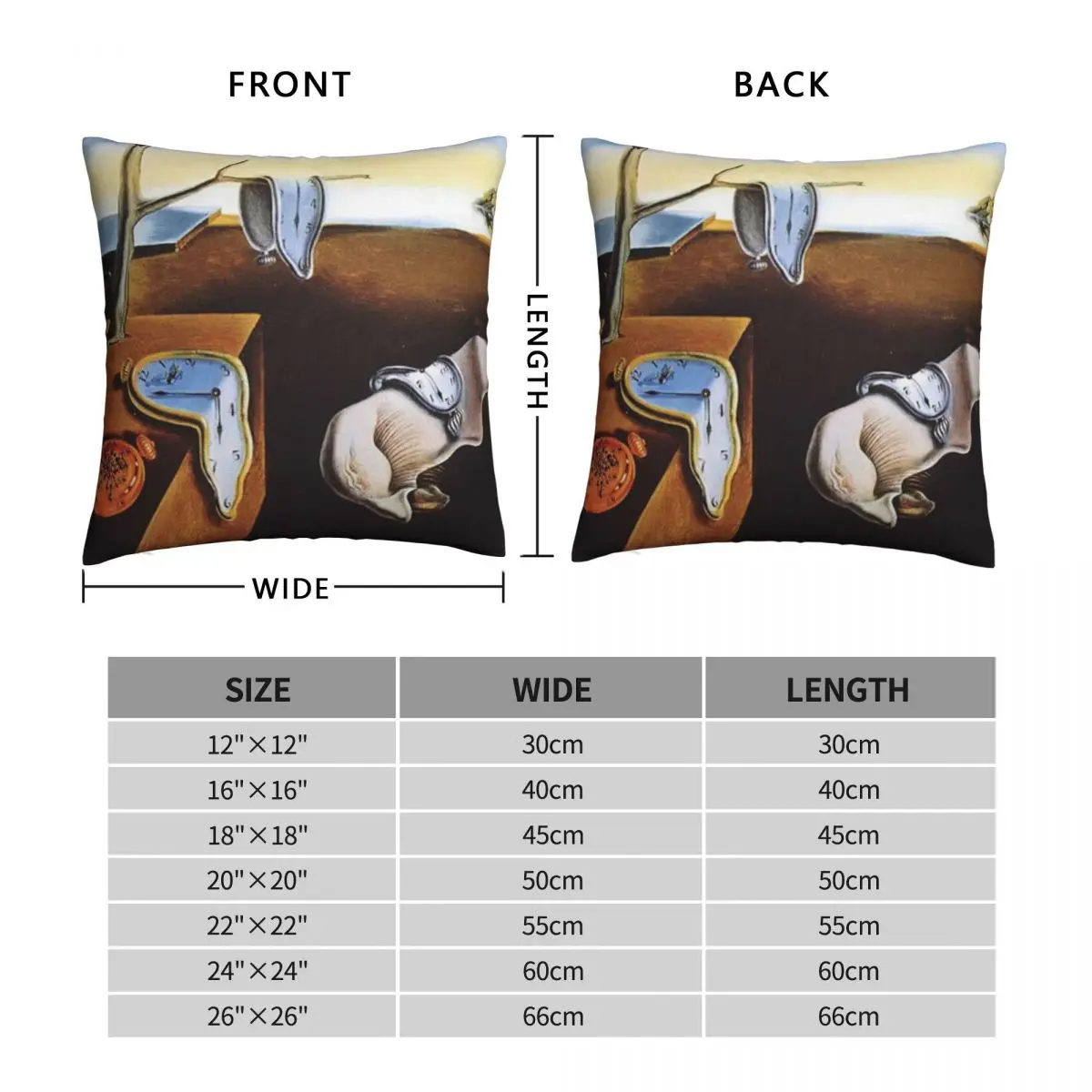 THE PERSISTENCE OF MEMORY SALVADOR DALI Pillowcase Polyester Linen Velvet Pattern Zip Decor Throw Pillow Case Room Cushion Case