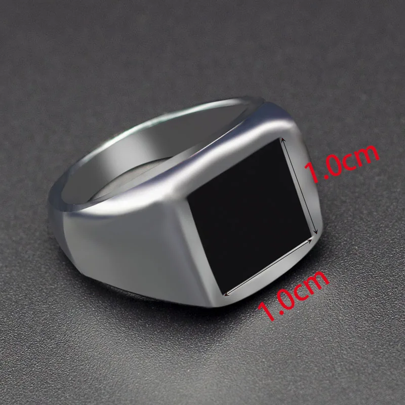 2020 Fashion Rings Square Big Width Signet Rings Black Men Finger Ring Jewelry Dropshipping