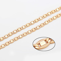 XP Jewelry --( 46 cm * 4 mm) Gold Color Flat Chain Necklaces for Men Women Fashion Jewelry Nickel free