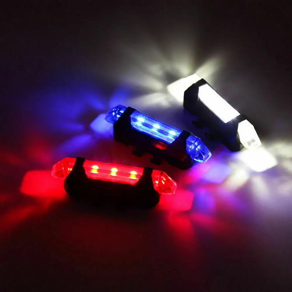 

USB Rechargeable Riding Bicycle Rear Light 5 LED Bike Tail Light Night Cycling Warning Lamp