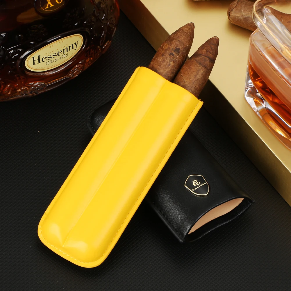 GALINER Cigar Smoking Knit Leather Case Cigar Bag Portable Metal CIgar Lighter Cutter Guillotine Home Ashtray