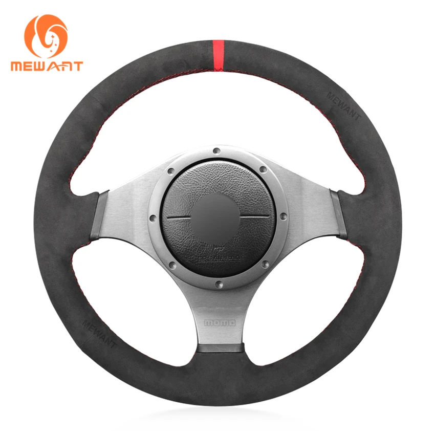 

Dark Gray Alcantara Black Car Steering Wheel Cover for Mitsubishi Lancer Evolution 8 VIII Lancer Evolution 9 IX 2003-2005--2007