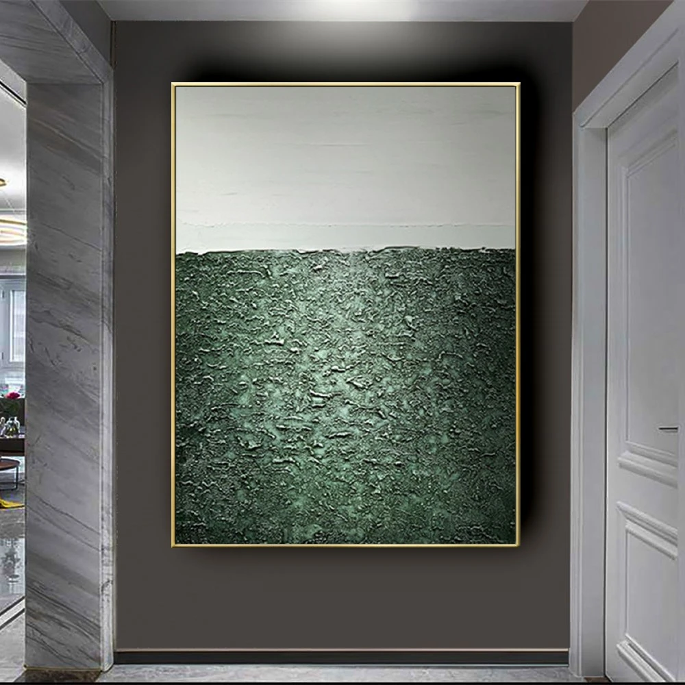 

Nordic Abstract Design Wall Art Green Texture Canvas Oil Paintings 100% Hand-Painted High Quality Home Decor Poster Pendant