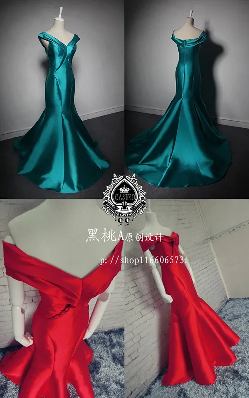 

robe de soiree cap sleeve satin red long mermaid new hot sexy prom gown Formal vestido de festa longo bridesmaid dresses