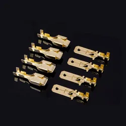 50Pcs/lot 6.3mm Automotive Connector Female Male Crimp Terminal for Car Electric Wire Connectors Gold-plated Copper