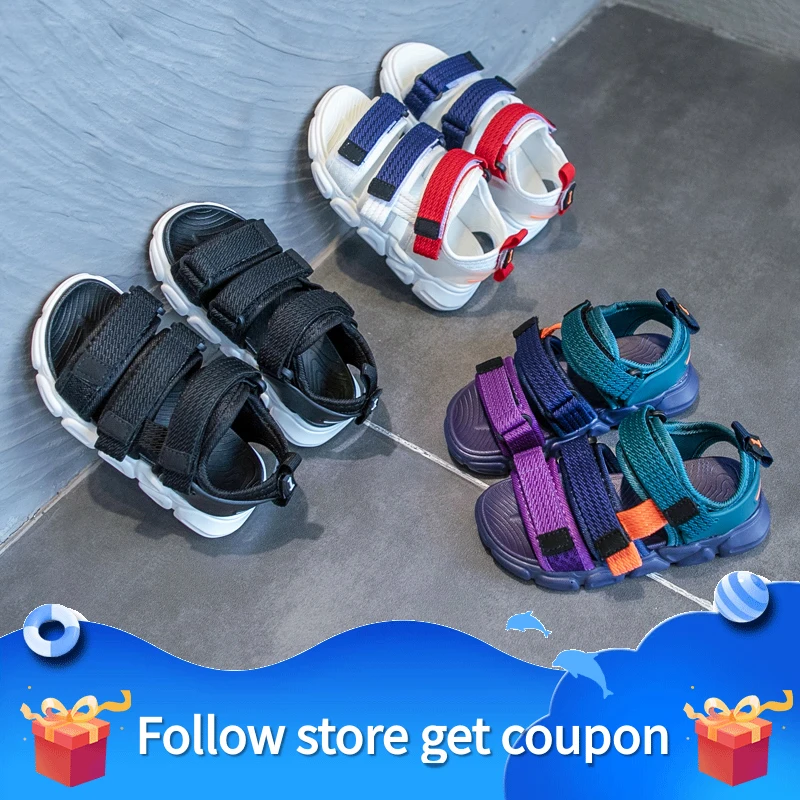 2021 Sandals Kids Shoes Boys Summer Sports Entertainment Soft Non-slip Casual Open Toe Breathable Beach Outdoor Fashion Comfort