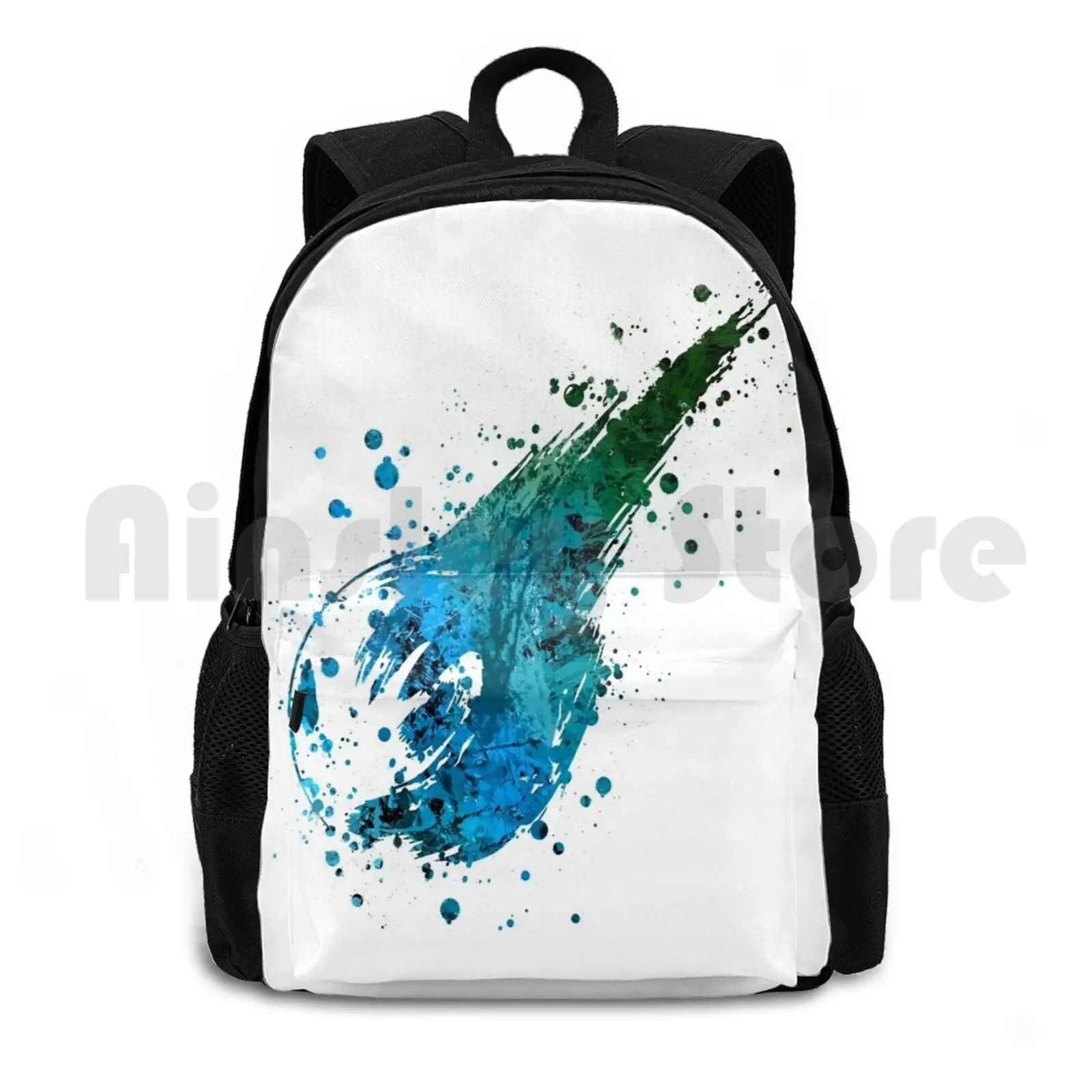 

Final Fantasy ( Lite ) Splatter Outdoor Hiking Backpack Riding Climbing Sports Bag Final Fantasy Splatter Blue Meteor Meteorite