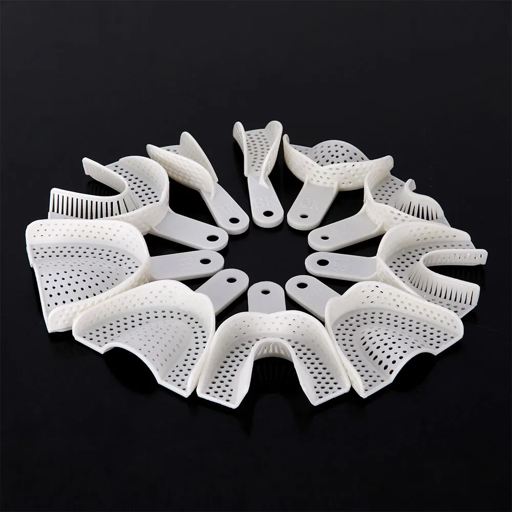 10Pcs/set Dental Impression Plastic Trays Without Mesh Tray Dentist Tools Dentistry Lab Material Teeth Holder Trays