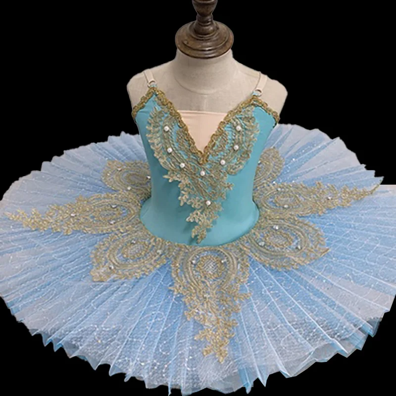 Lago luz azul profissional ballet tutu brilho bailarina ballet vestido crianças adulto luminoso festa de aniversário dança traje dancewear