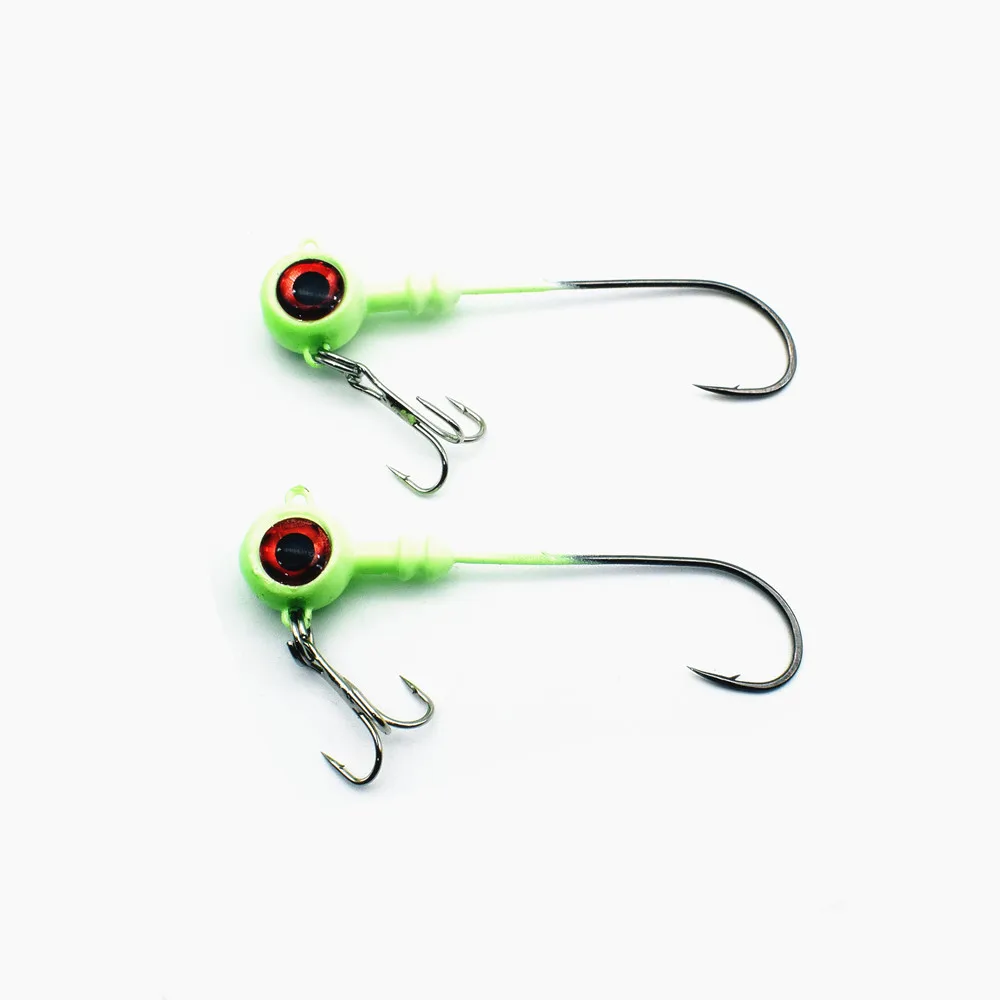 5Pcs Lead Head Hook Soft bait Lure  Fishhook Jig Head Fishing  Hooks