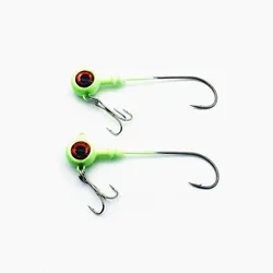 Chumbo cabeça gancho para isca macia, pesca isca, 5pcs