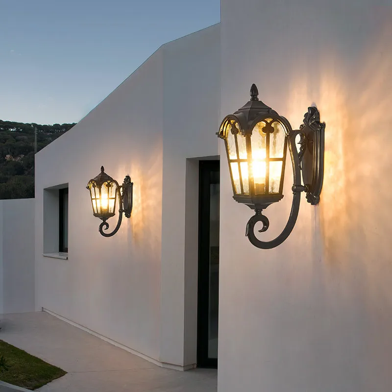 Imagem -04 - Lâmpada de Parede Romana Estilo Europeu ao ar Livre Led Retro Garden Lamp Residencial Villa Porta Iluminação