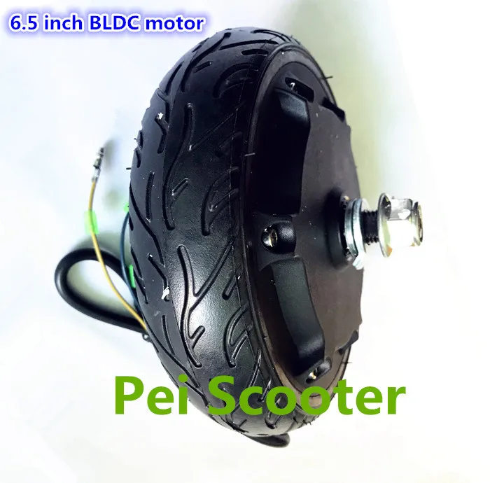 

6.5 inch 6.5inch BLDC brushless gearless double shafts dc hub wheel scooter motor with tire phub-154