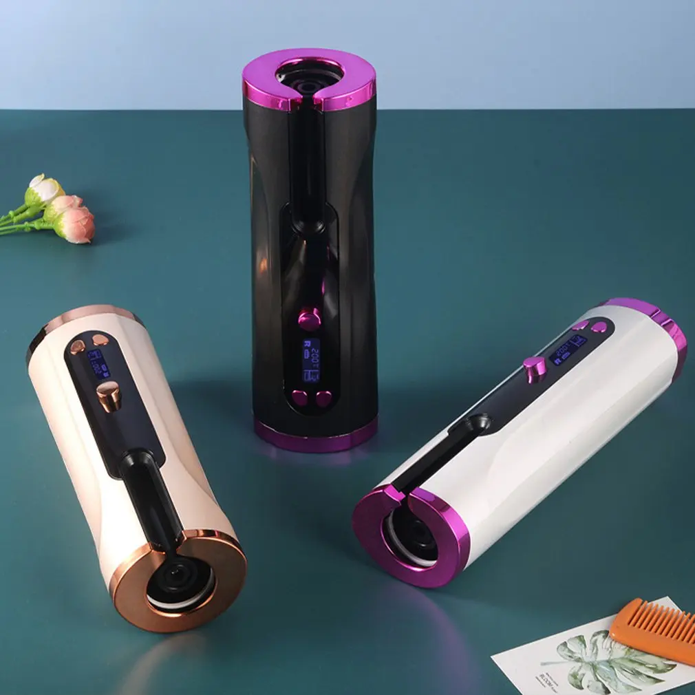 Rizador de pelo de cerámica automático, pinzas onduladas para el cabello, varita rizadora de aire inalámbrica por Usb, ondas de playa