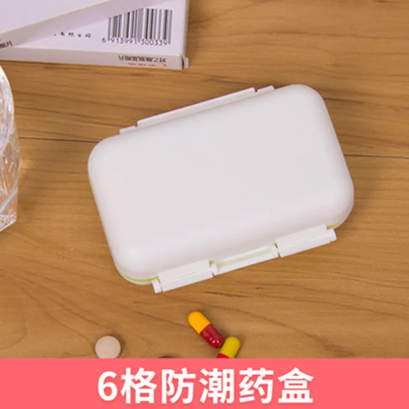 

4 Pieces Pill Dispensers 6-Compartment Moisture-Proof Portable With Sealing Ring For Convenient Health Care Storage Box