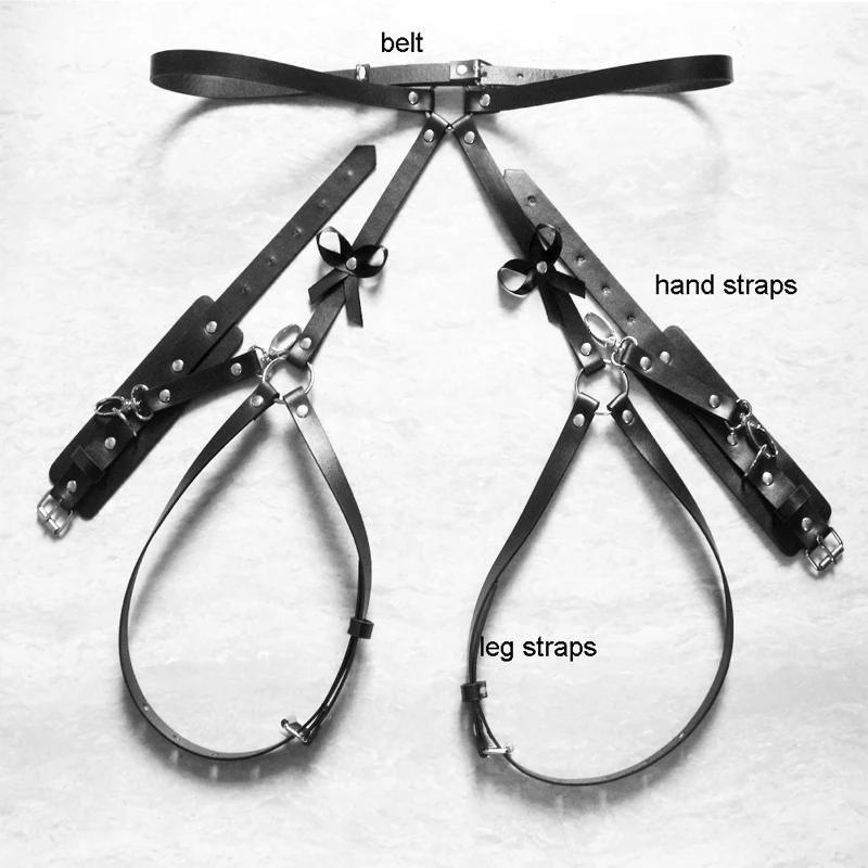 Fashion Women Leather Leg Garter Sword pink Belts Adult Sexy Bondage Set Bdsm Buttocks Harness Handcuffs Erotic Accessories