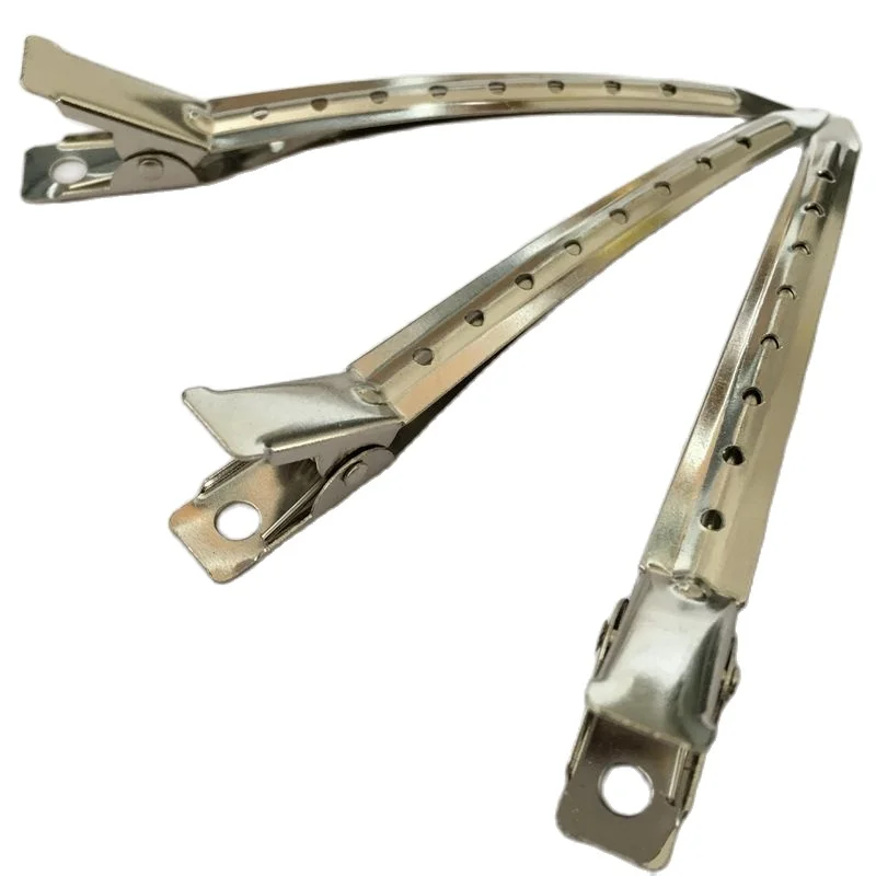 10pcs 9cm 8 holes Silver carbon steel Duck clip Hair salon Sectioning Clamp