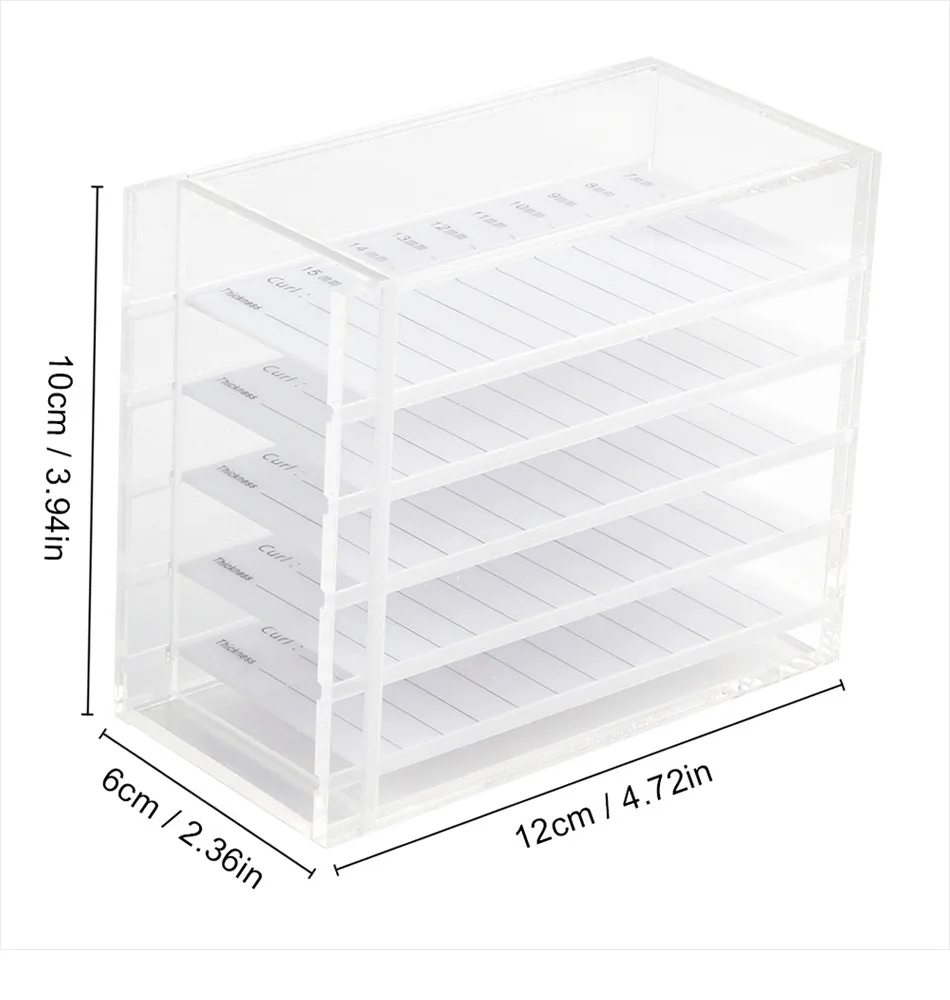 CoMango Custom False Eyelashes Storage Box 5 Layers Acrylic Pallet Lash Holder For Eyelash Extension Individual lash Holder