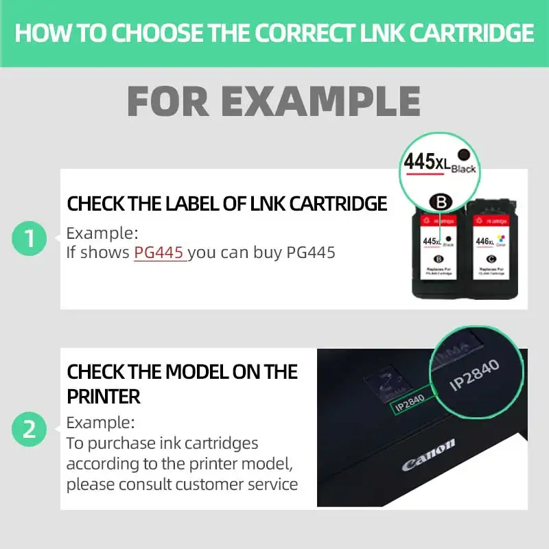 Hicor Remanufactured Ink Cartridge for Canon PG-445 CL-446 PG445XL CL446XL for iP2840 MG2440 MG2540 MG2940 MX494 TS204 TS304