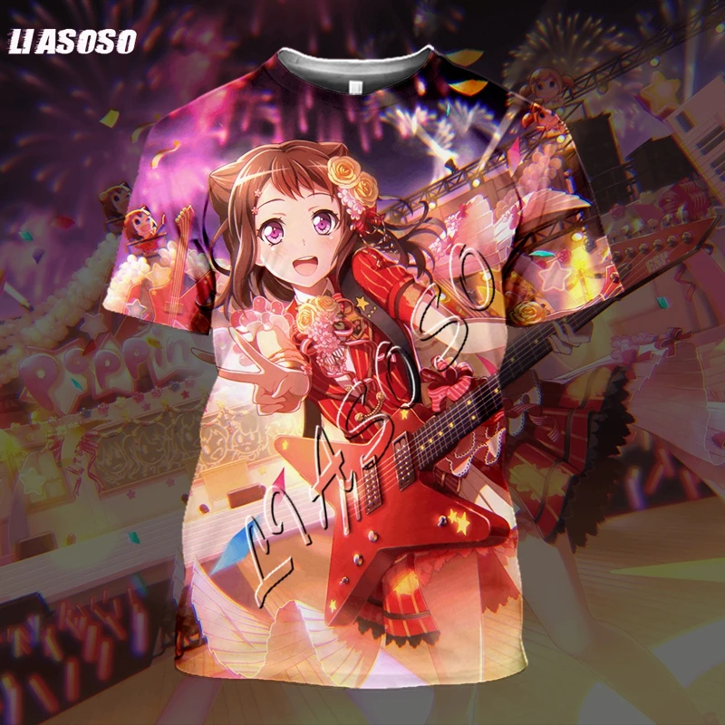 New T-shirt 3D Print Anime Bang Dream Cute Girl Men\'s T Shirt Casual Harajuku Singer Short Sleeve Fashion Mens Tees Tops Shirt