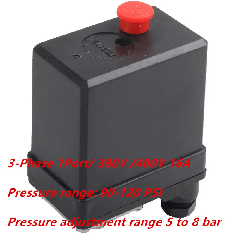 Top class 1Port 3-phase 380v  20A Heavy Duty Air Compressor Pressure Switch Control Valve Air Compressor Pressure Switch Control